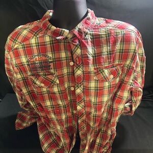 Rolling paper Red Plaid Men's Shirt-size 2XL-ID #305